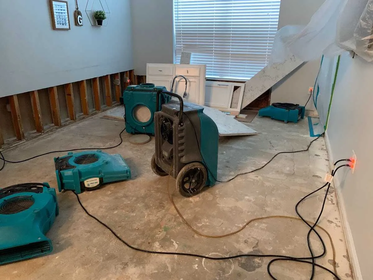 Dehumidifier in flood-cut room for Water Extraction & Removal in Rancho Calaveras